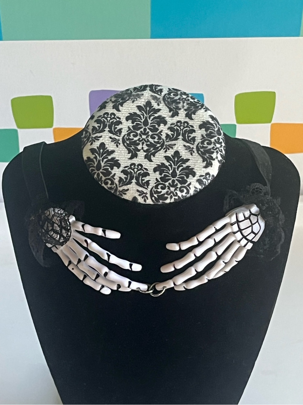 Acrylic Skeleton Hands Choker